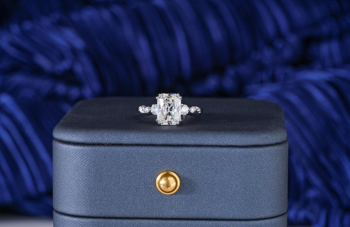 2.0CT Radiant Cut Pave Lab Grown Diamond Engagement Ring For Women