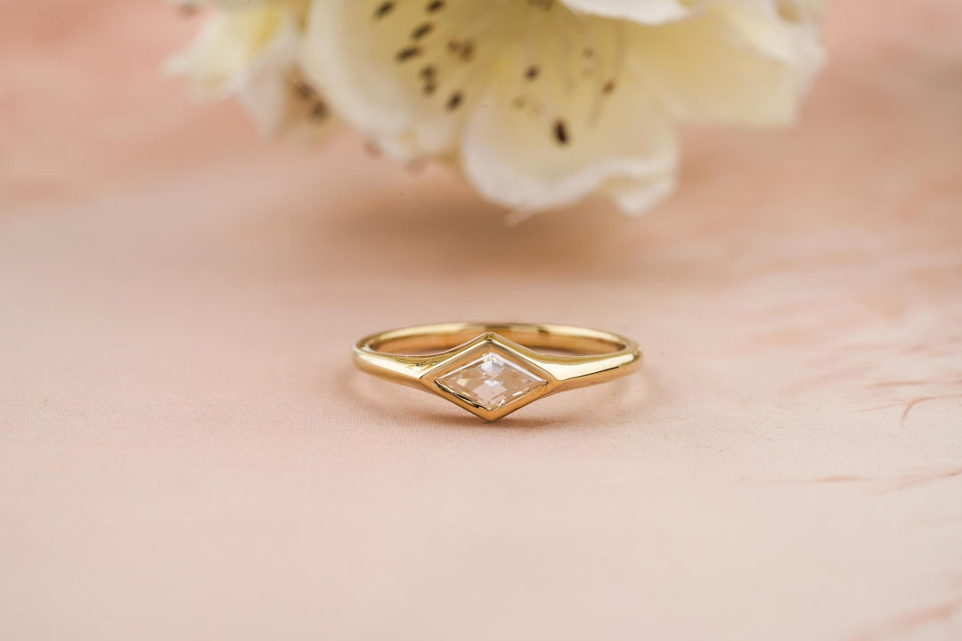 1.0CT East West Kite Lab Grown Bezel Set Diamond Engagement Ring For Women