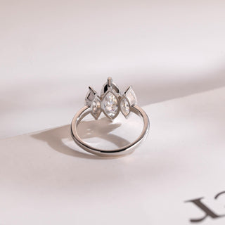 2.0CT Marquise Cut 3 Stone CVD EF/VVS Diamond Wedding Band For Women