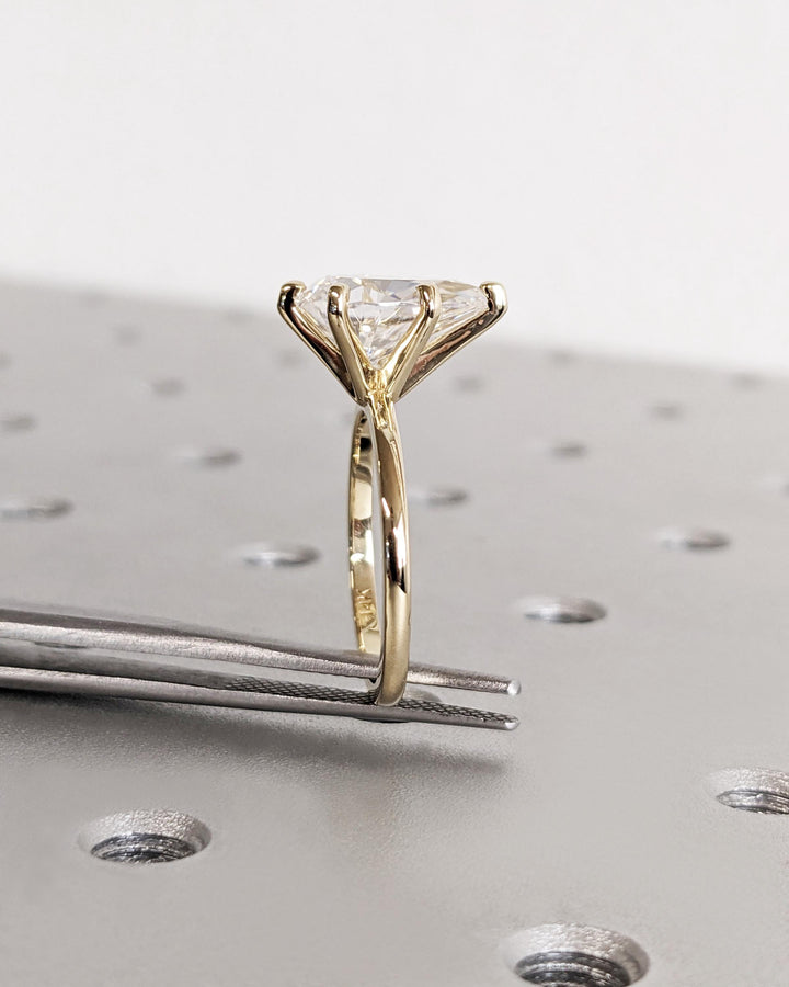 2.50CT Pear Lab Grown Diamond Solitaire Engagement Ring Maximalist Engagement Ring