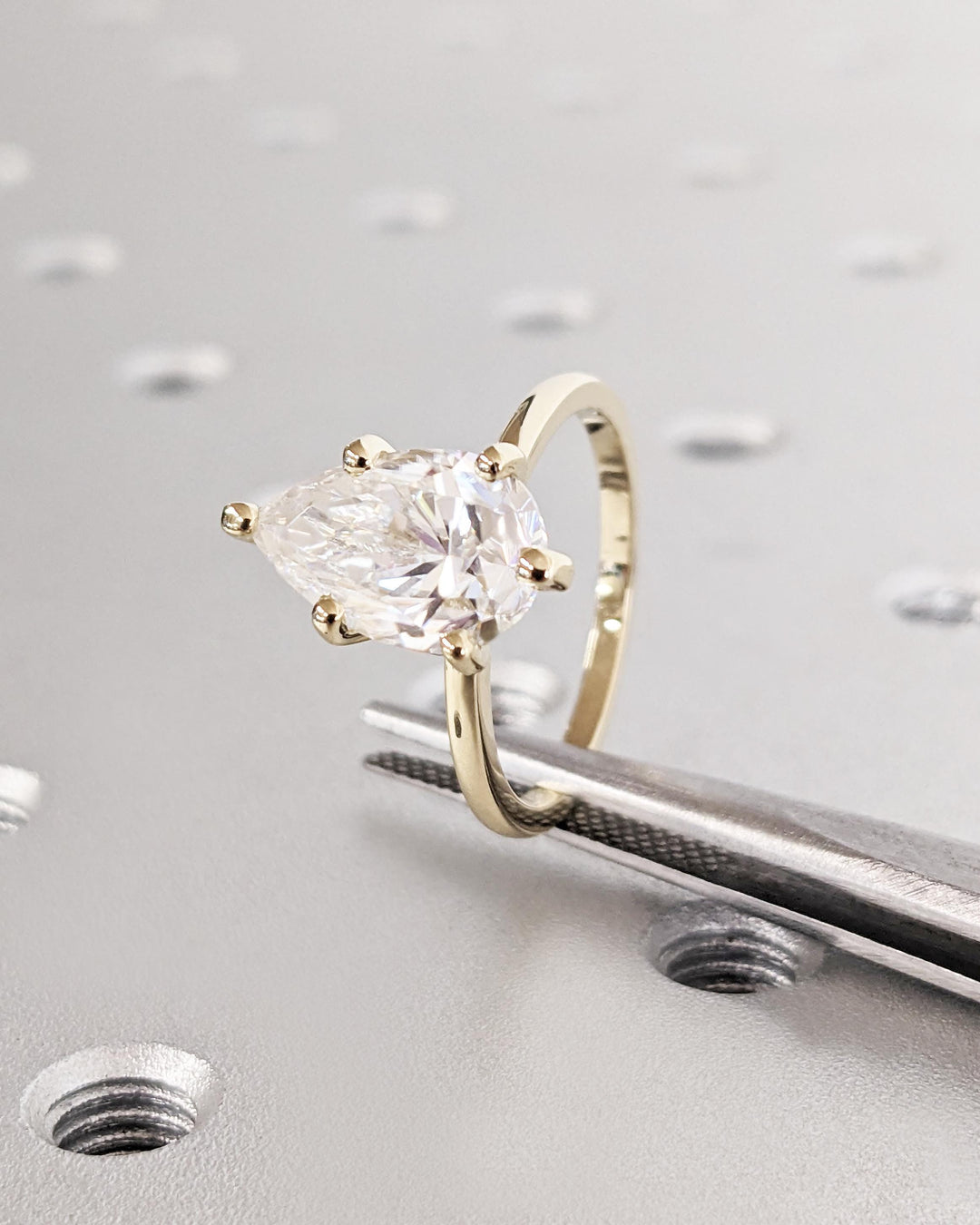 2.50CT Pear Lab Grown Diamond Solitaire Engagement Ring Maximalist Engagement Ring