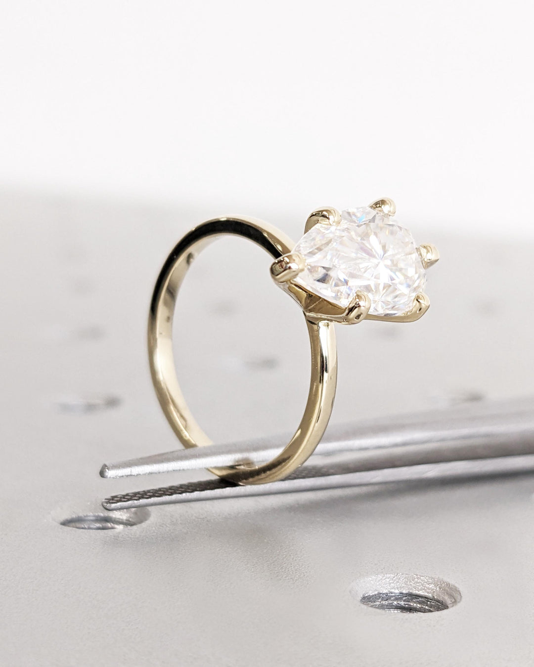 2.50CT Pear Lab Grown Diamond Solitaire Engagement Ring Maximalist Engagement Ring