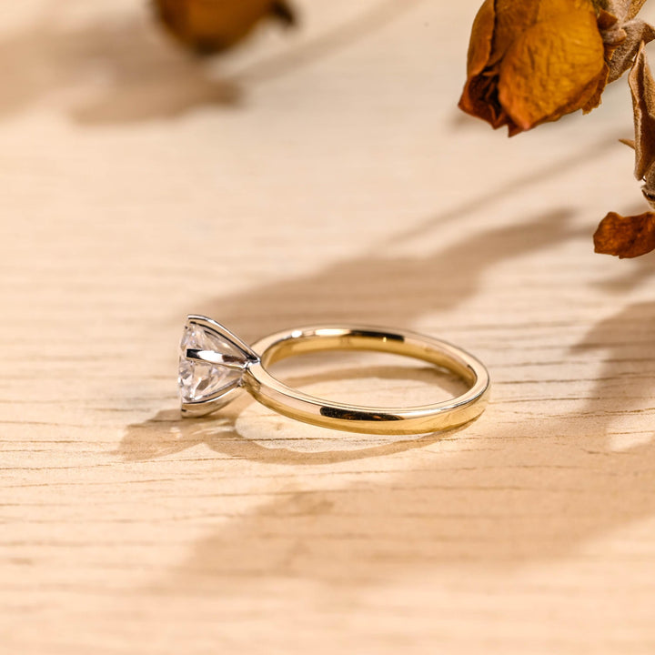 1.0CT Round Cut Solitaire Lab Grown Diamond Engagement Ring, minimalist Wedding Ring