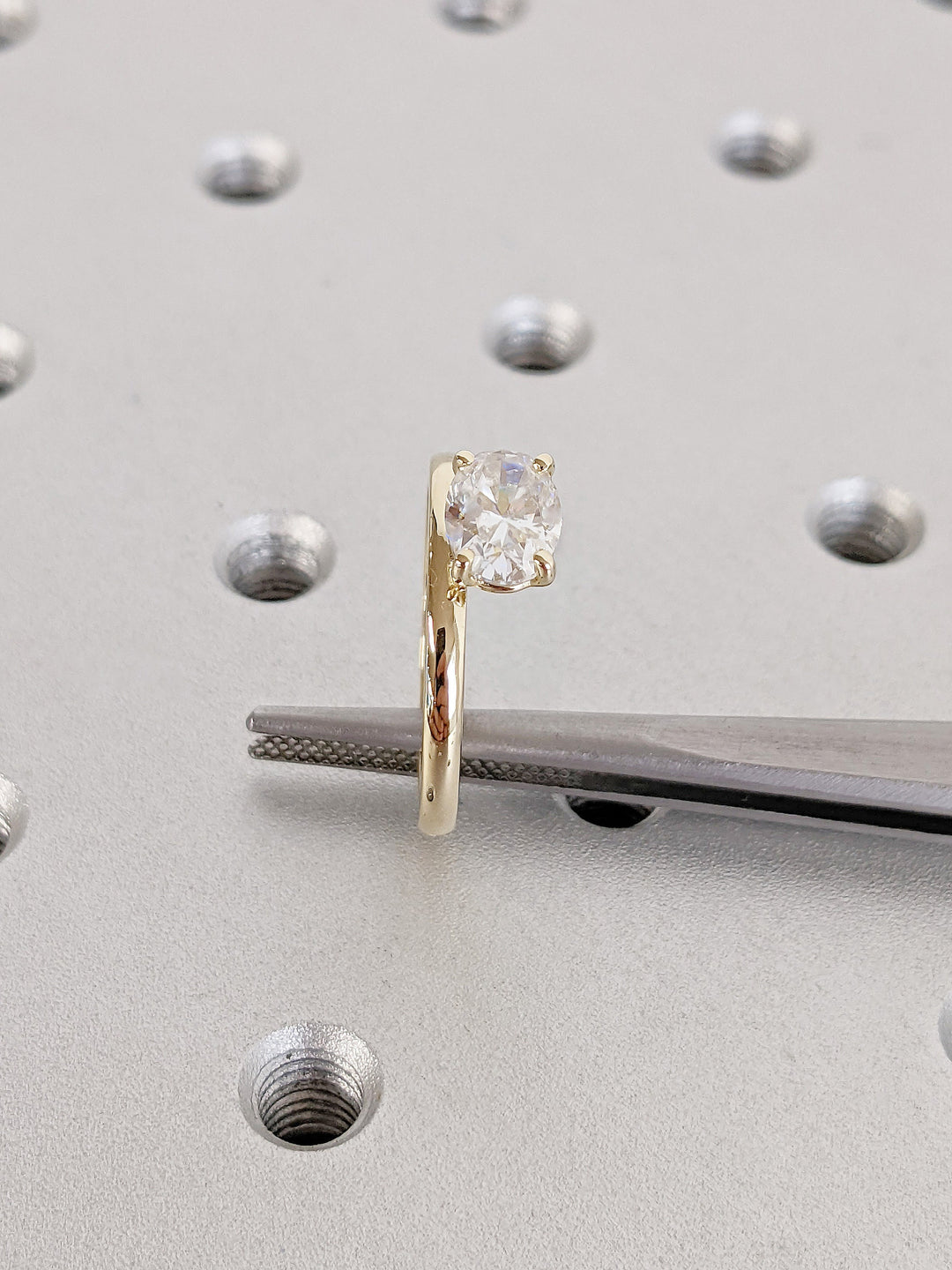 1.0CT East West Oval Cut Solitaire  IGI Certified Lab Grown Diamond Engagement Ring For Women