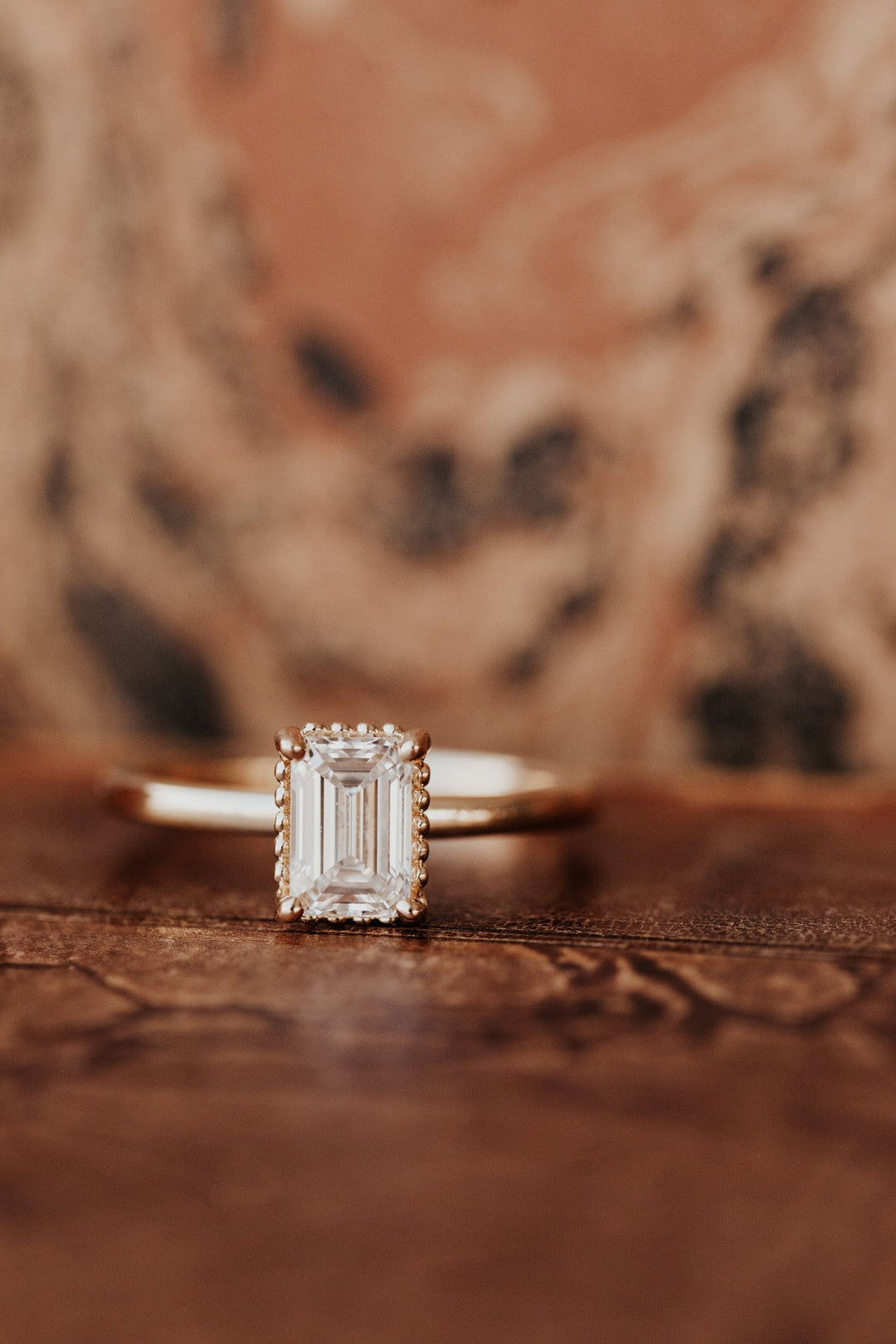 1.0 CT-3.0 CT Emerald Diamond Solitaire Engagement Ring