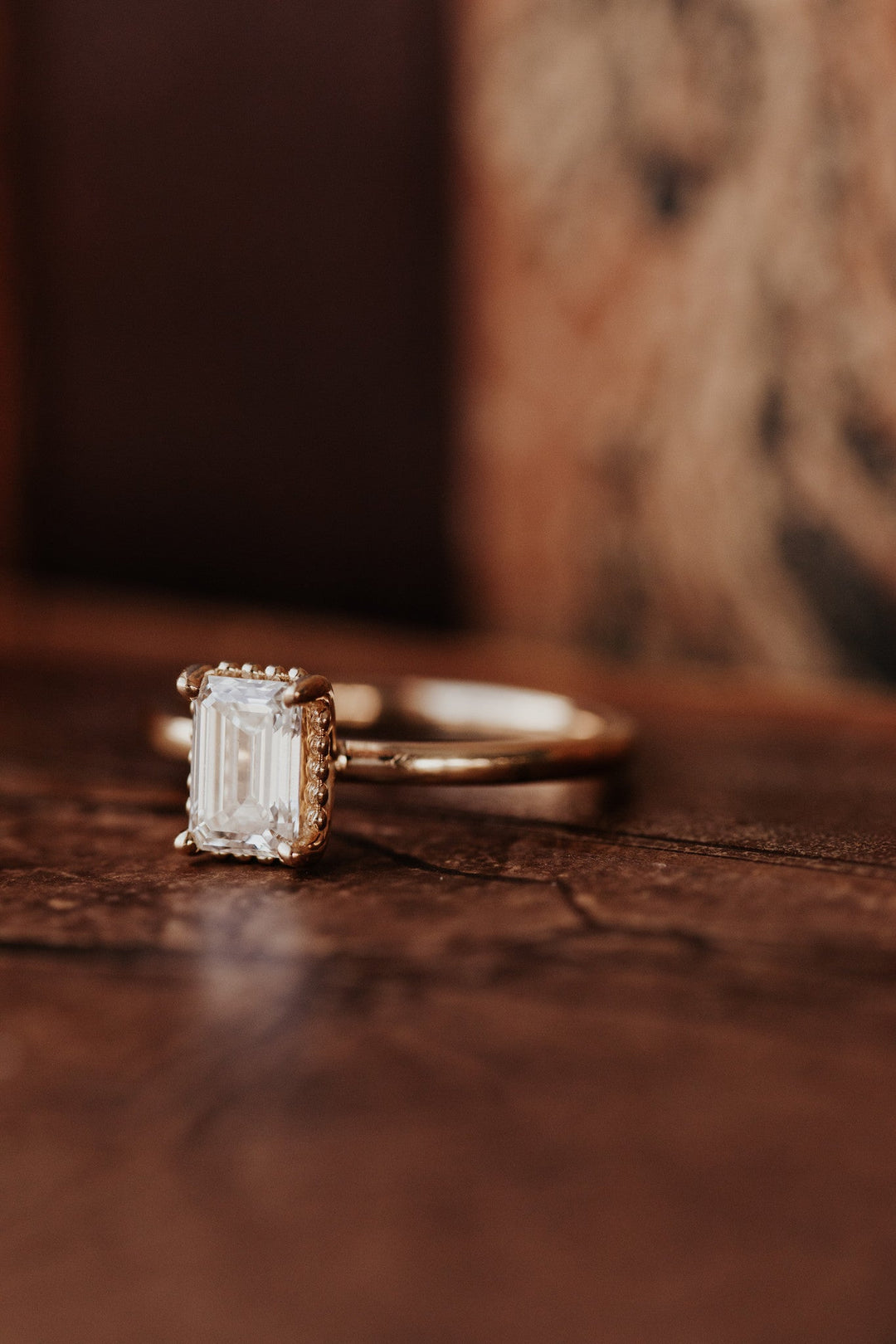 1.0 CT-3.0 CT Emerald Diamond Solitaire Engagement Ring