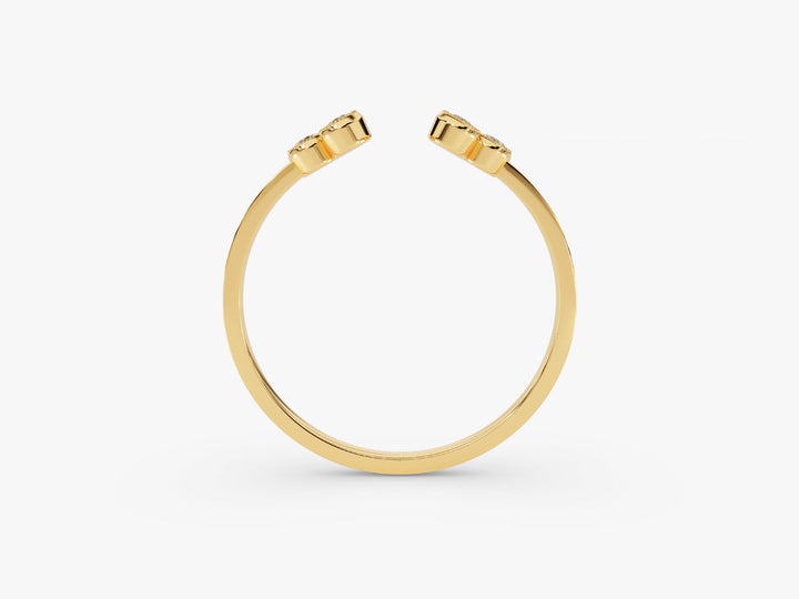Round Cut Open Trio CVD EF/VVS Diamond Wedding Band