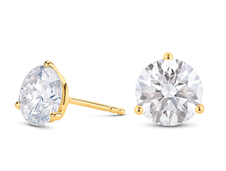 4ct Round  F-VVS Lab-Grown Diamond Stud Earrings