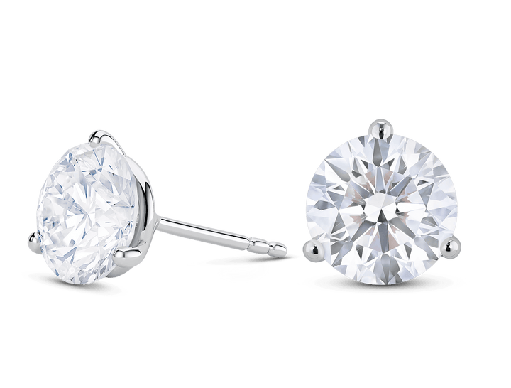 4ct Round  F-VVS Lab-Grown Diamond Stud Earrings
