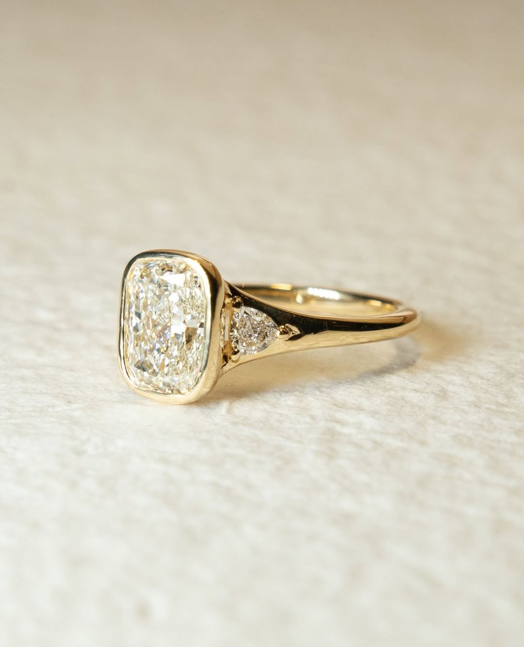 1.50 - 3.50 CT Cushion Cut Lab Grown Diamond Bezel Engagement Ring - Doozy Diamonds