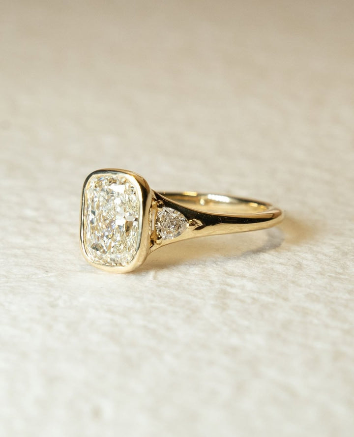 1.50 - 3.50 CT Cushion Cut Lab Grown Diamond Bezel Engagement Ring - Doozy Diamonds