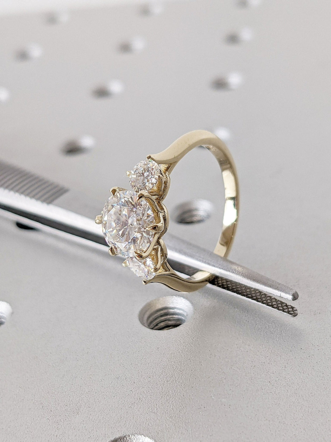 modern bridal ring,