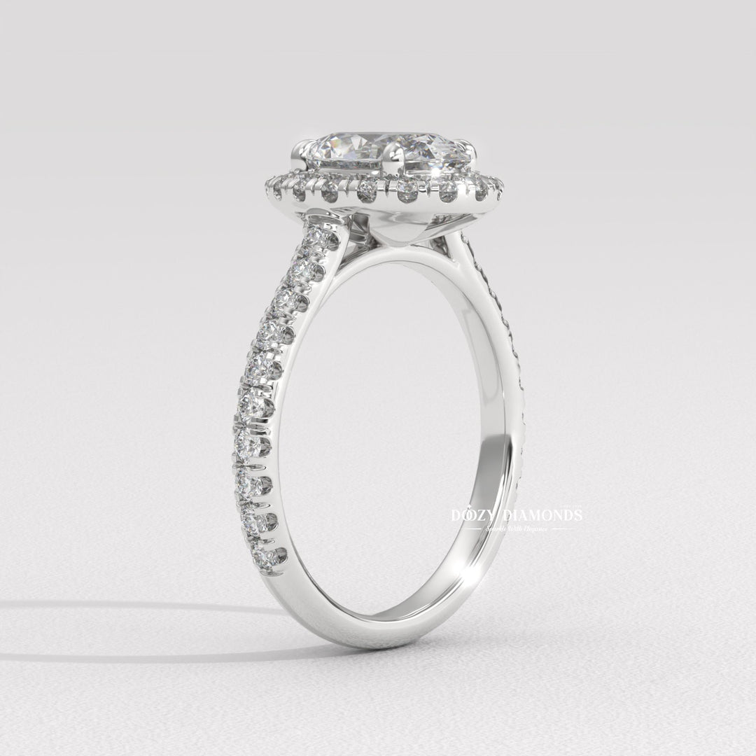 lab diamond jewelry, bridal jewelry, anniversary diamond ring, engagement jewelry, oval center stone ring, handcrafted diamond ring, premium diamond ring, eco friendly diamond ring, classic engagement ring,