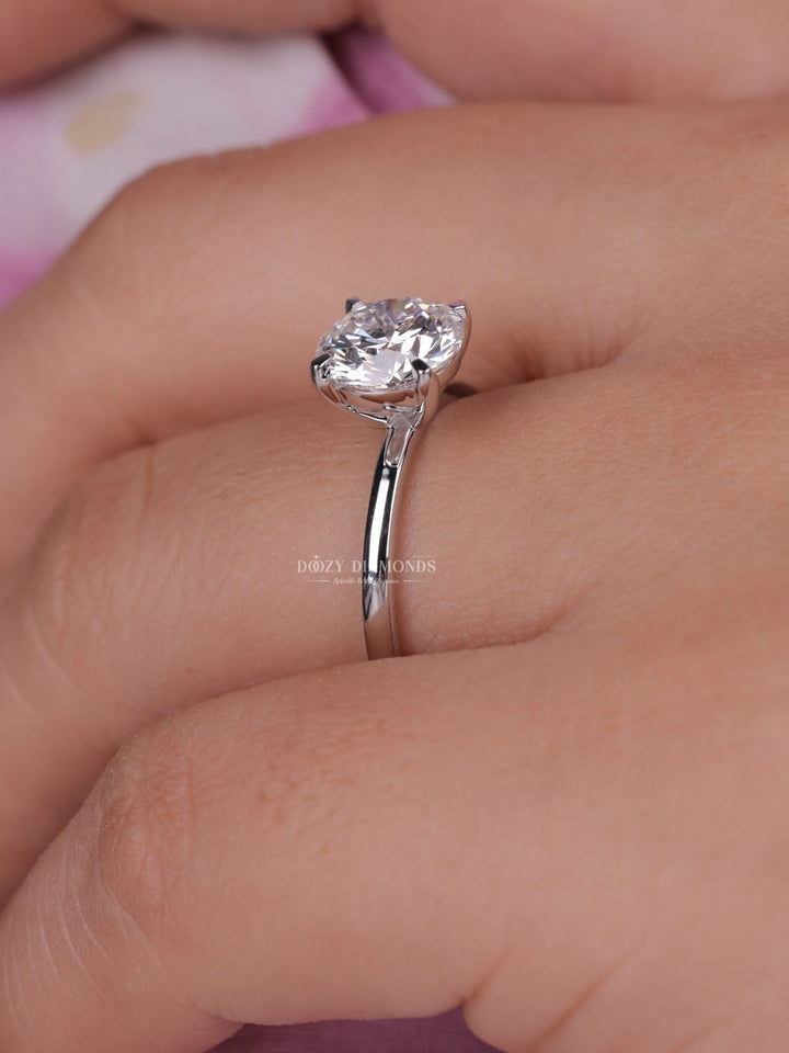 0.75ct - 2.0ct Round E - VS1 Lab Grown Solitaire Diamond Engagement Ring - Doozy Diamonds