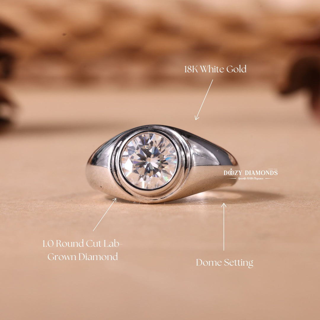 1.0CT - 2.0CT Round Cut E/VS1 Lab Grown Diamond Dome Engagement Ring - Doozy Diamonds
