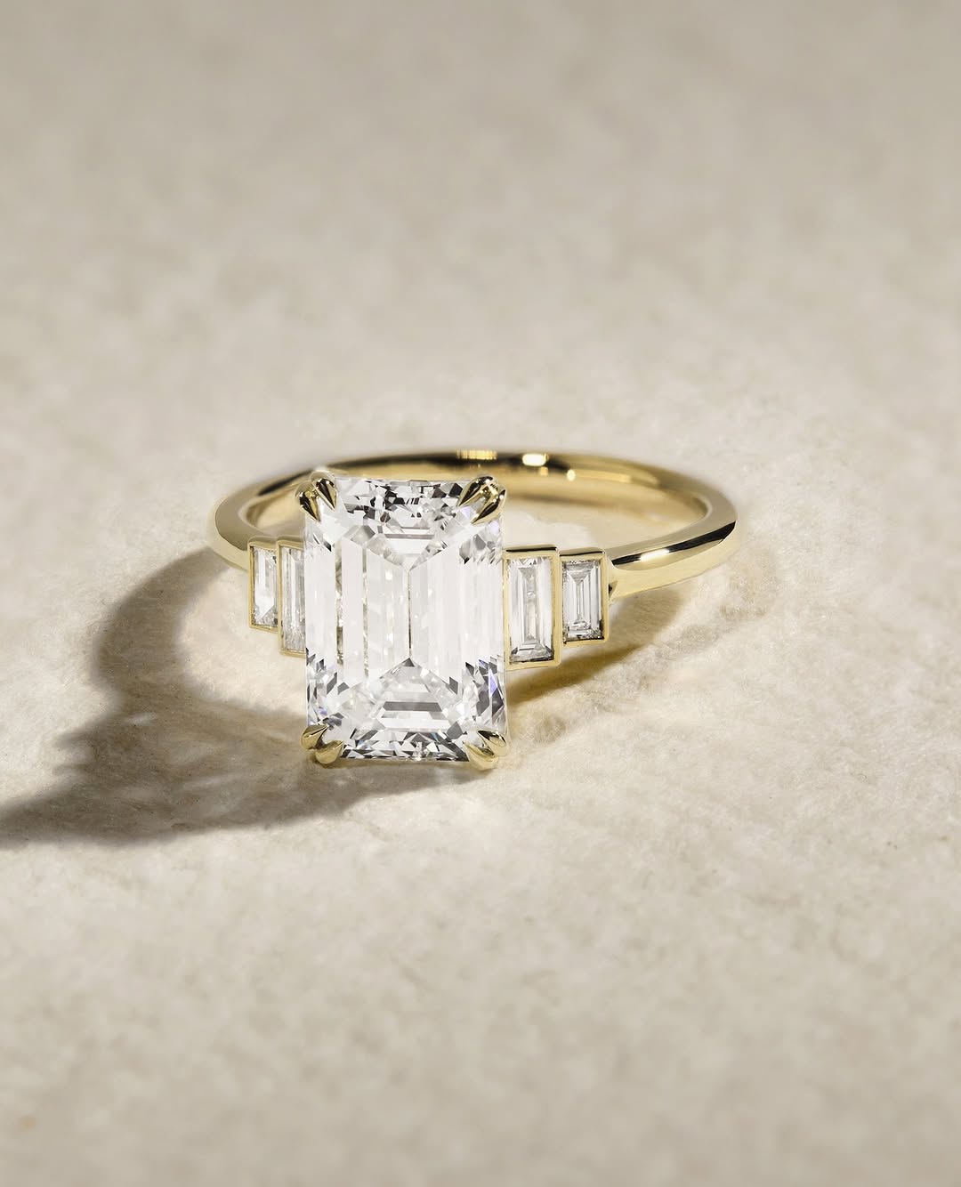 1.50 - 3.50 CT Emerald Cut Lab Grown Diamond Five Stone Engagement Ring - Doozy Diamonds