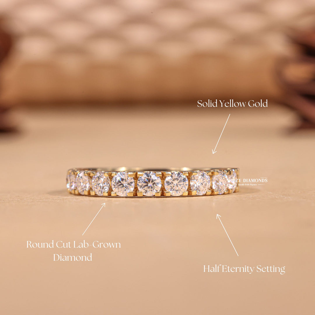 ethical lab grown diamond wedding band

half eternity lab grown diamond band for women

lab grown diamond bridal wedding band