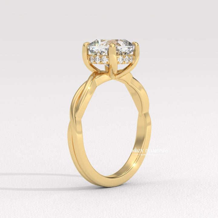 premium diamond ring, elegant engagement ring, timeless engagement ring, classic engagement ring, romantic engagement ring, romantic proposal ring, cushion center stone ring, cushion shape diamond ring, vintage inspired engagement ring, engagement jewelry,