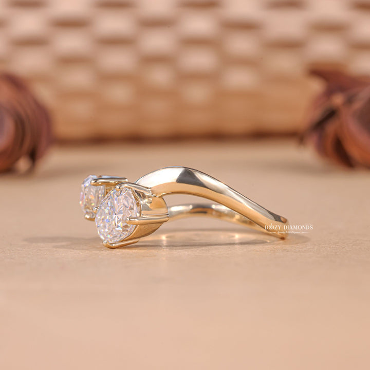 Pear & Oval Cut Lab Grown Toi et Moi Diamond E/VS1 Engagement Ring - Doozy Diamonds