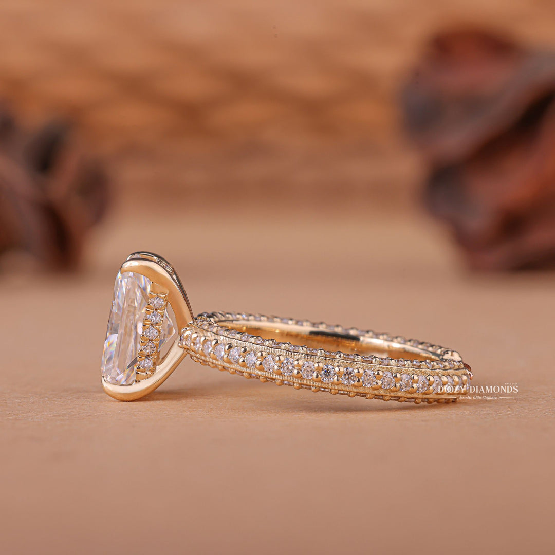 2.50CT - 3.50CT Radiant F/VS1 Lab Grown Diamond Micro Pave Engagement Ring - Doozy Diamonds