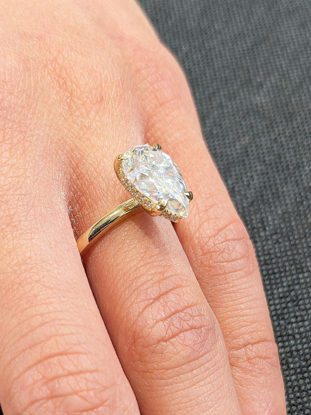 premium hidden halo engagement ring,