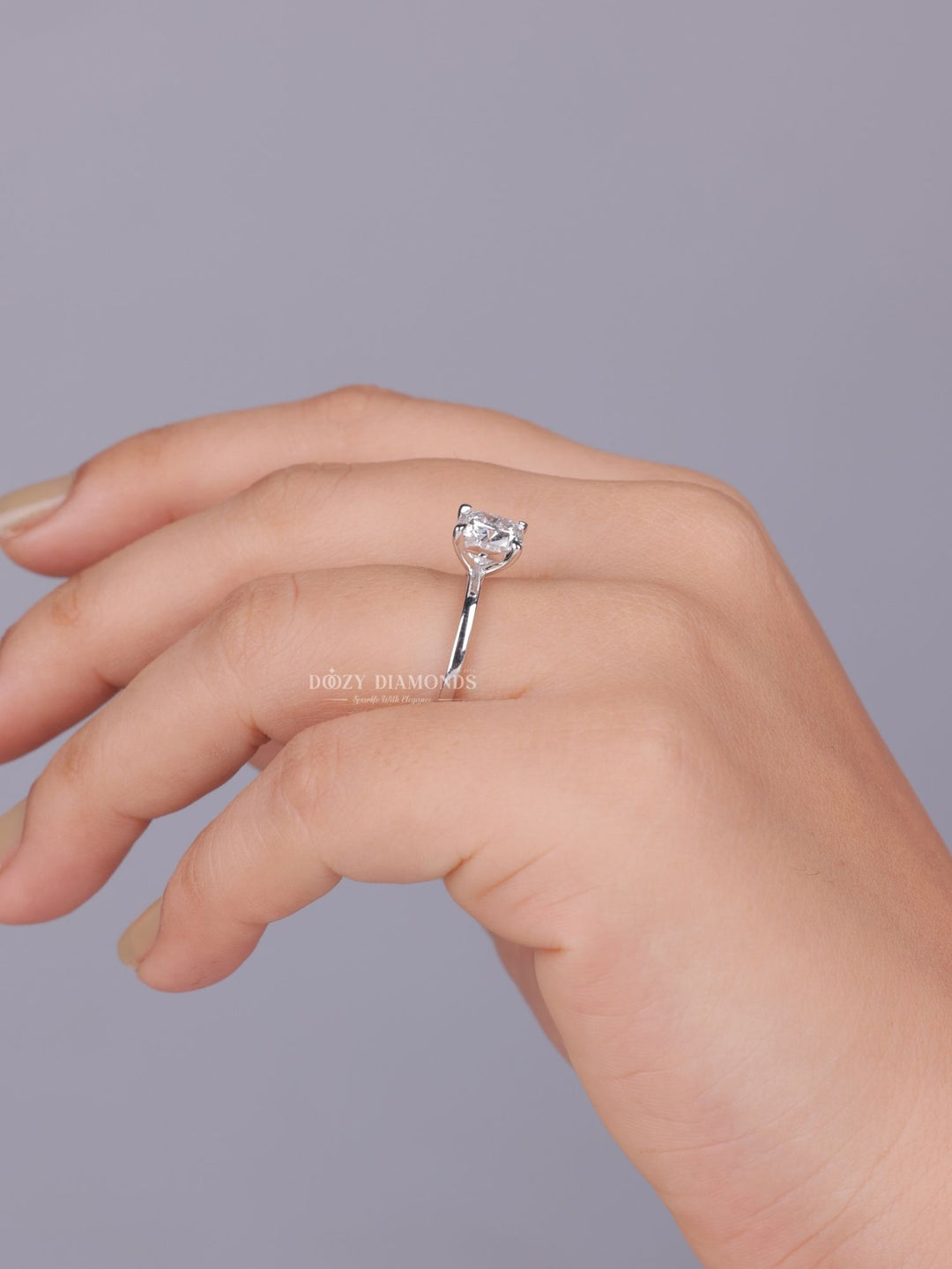 0.75ct - 1.50ct Cushion E - VS2 Lab Grown Diamond Solitaire Engagement Ring - Doozy Diamonds