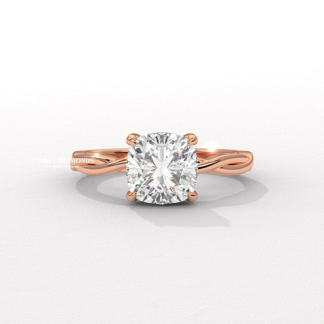 organic design ring, twig engagement ring, woodland engagement ring, rose inspired ring, vintage floral ring, artisan engagement ring, luxury cushion ring, vintage style ring, modern romantic ring, classic cushion ring, cushion diamond solitaire, solitaire engagement ring,