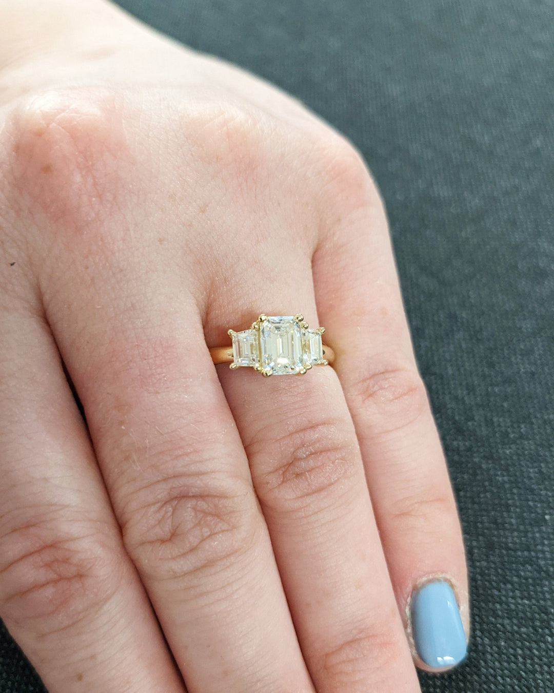 luxury engagement ring with three stones