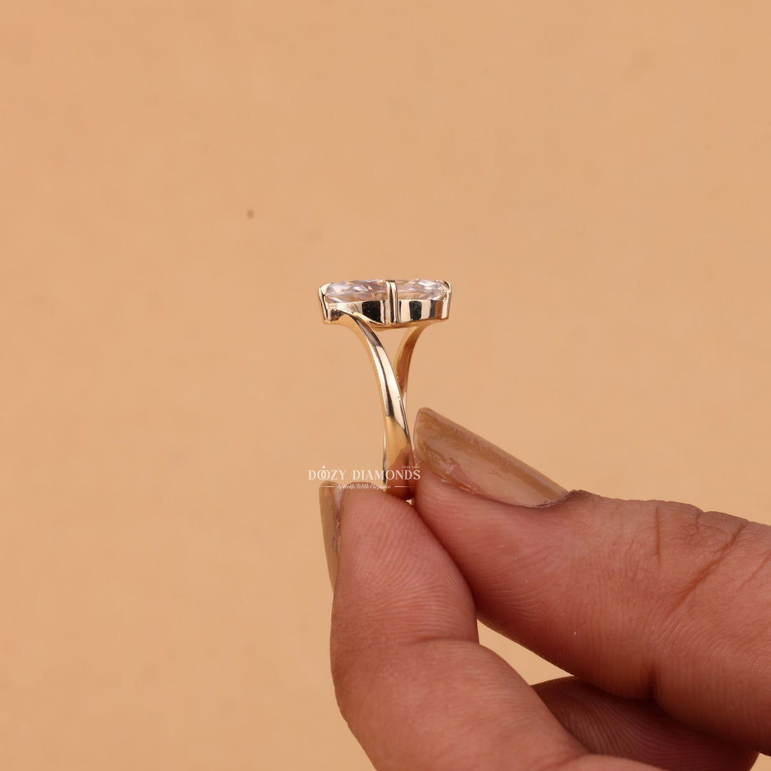 2.0CT - 3.0CT Marquise Cut E/VS1 Lab Grown Diamond Unique Bypass Engagement Ring - Doozy Diamonds