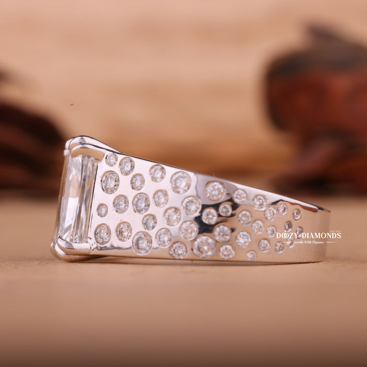 2.0CT - 3.0CT Radiant F/VS1 Lab Grown Diamond Flush Set Engagement Ring - Doozy Diamonds