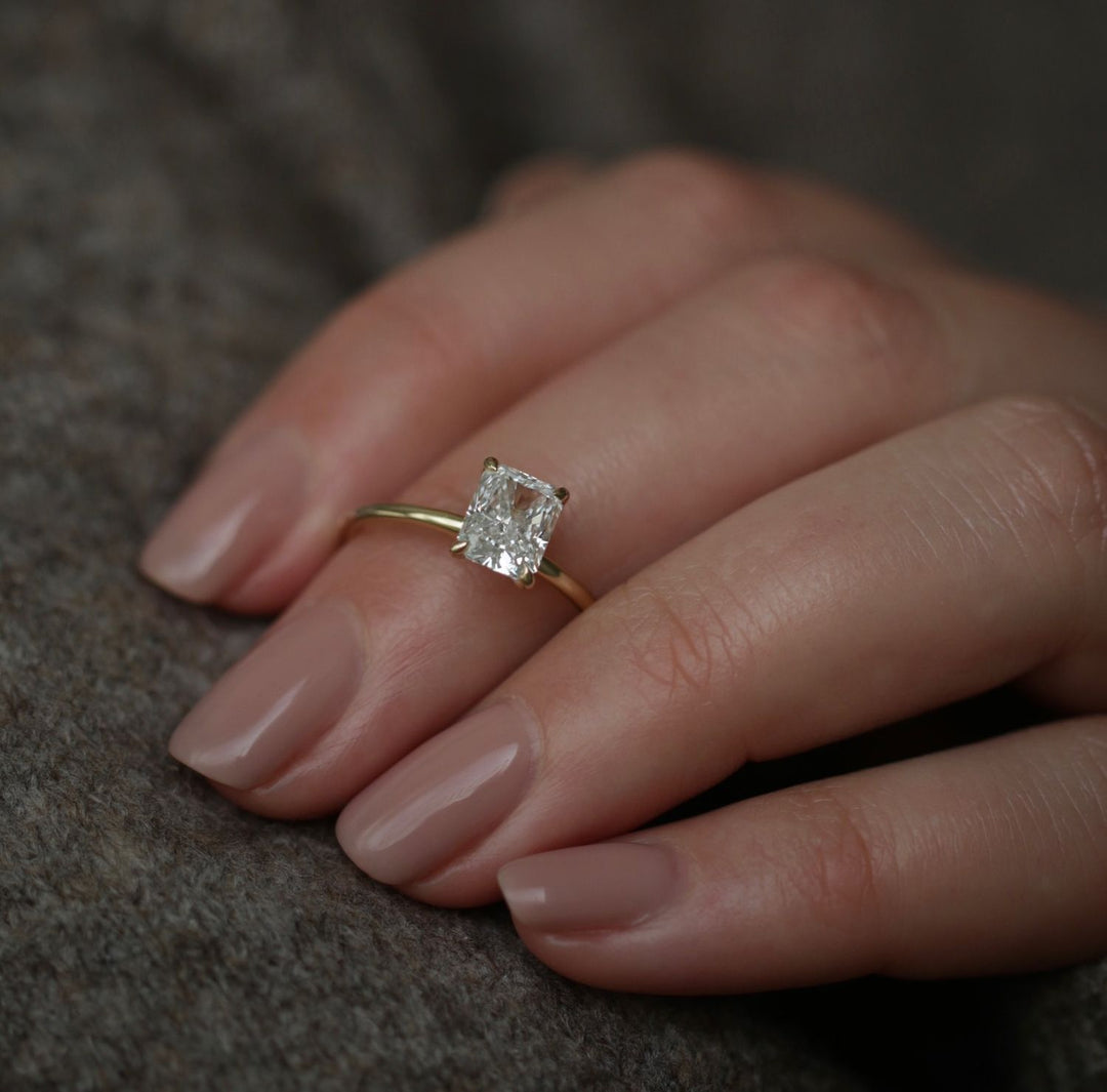 1.53 CT Radiant Solitaire CVD E/VVS2 Diamond Engagement Ring - Doozy Diamonds