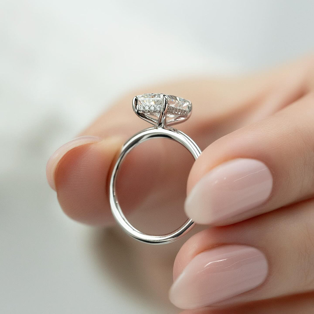 1.0 - 3.0 CT Radiant Lab Grown Diamond Hidden Halo Engagement Ring - Doozy Diamonds
