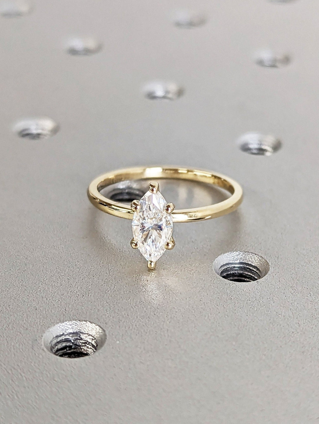 , marquise cut hidden halo ring,