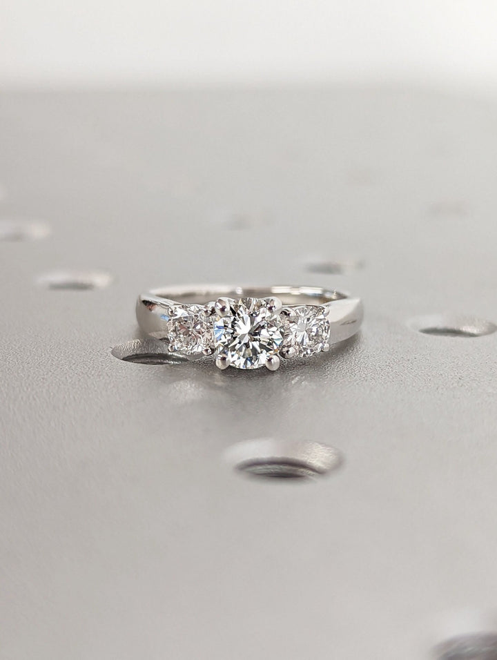 round cut hidden halo ring,