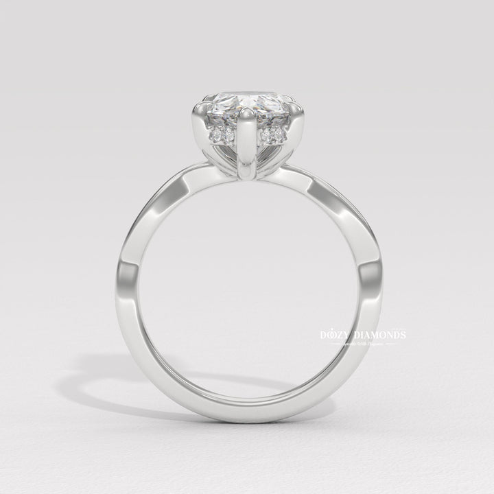 luxury ring for women, wedding proposal ring, premium bridal jewelry, timeless bridal jewelry, elegant bridal jewelry, pear halo ring, pear hidden halo ring, pear pave ring, pear cathedral ring, pear solitaire engagement ring, pear bezel ring, pear prong set ring, V prong pear ring, five prong pear ring
