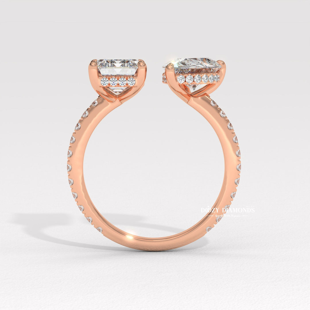 vintage inspired engagement ring, contemporary bridal ring, romantic diamond ring, symbolic engagement ring, past present future love ring, crossover diamond ring, luxury diamond ring,