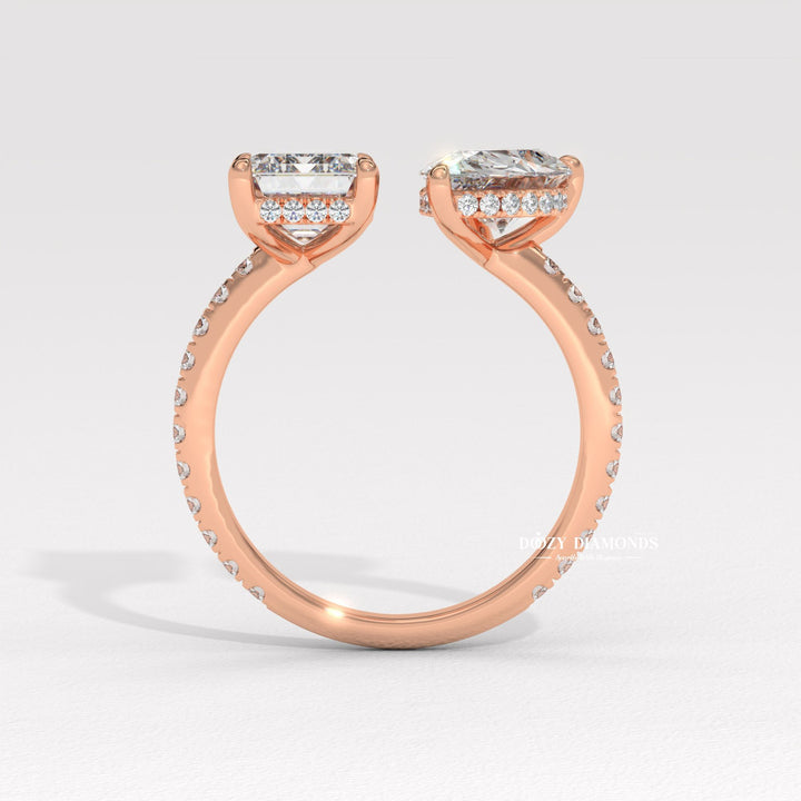 vintage inspired engagement ring, contemporary bridal ring, romantic diamond ring, symbolic engagement ring, past present future love ring, crossover diamond ring, luxury diamond ring,