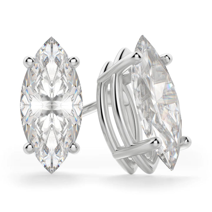 Marquise Cut Moissanite Diamond Solitaire Stud Earrings