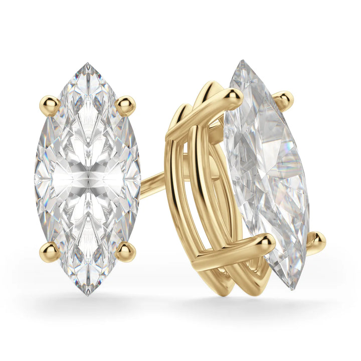 Marquise Cut Moissanite Diamond Solitaire Stud Earrings