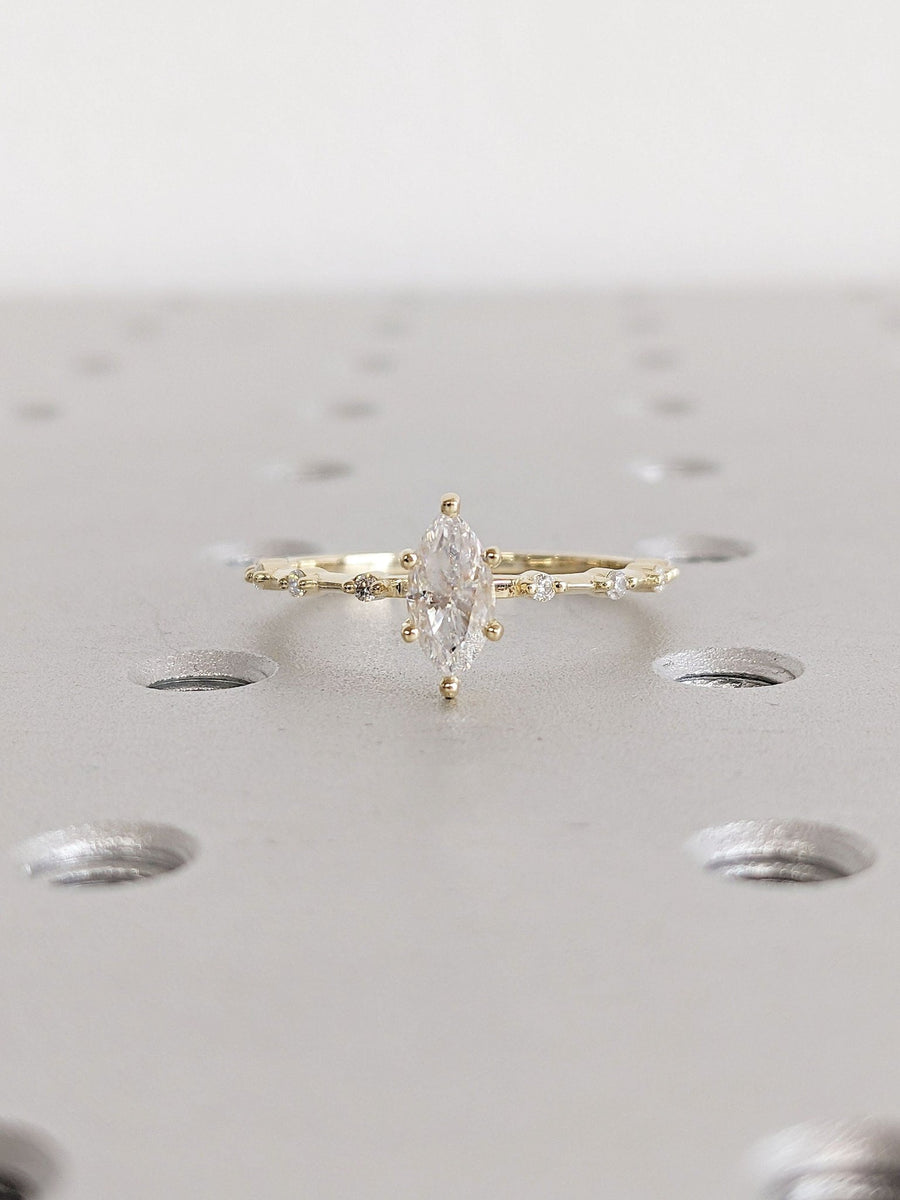 modern marquise engagement ring,