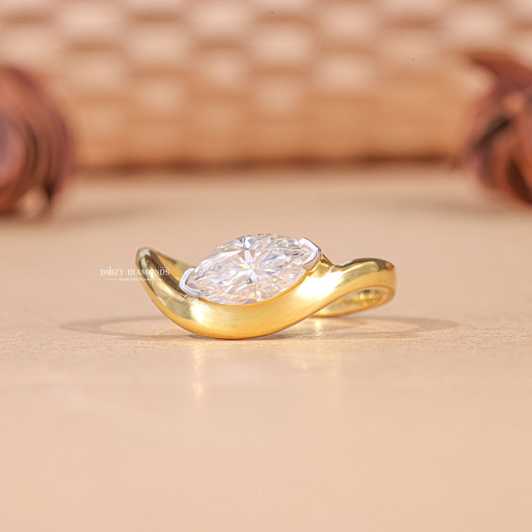 1.50CT - 2.50CT Marquise Cut F/VS1 Lab Grown Diamond Wave Engagement Ring - Doozy Diamonds