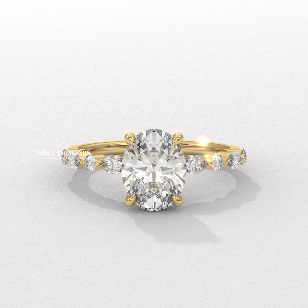 round diamond accent ring