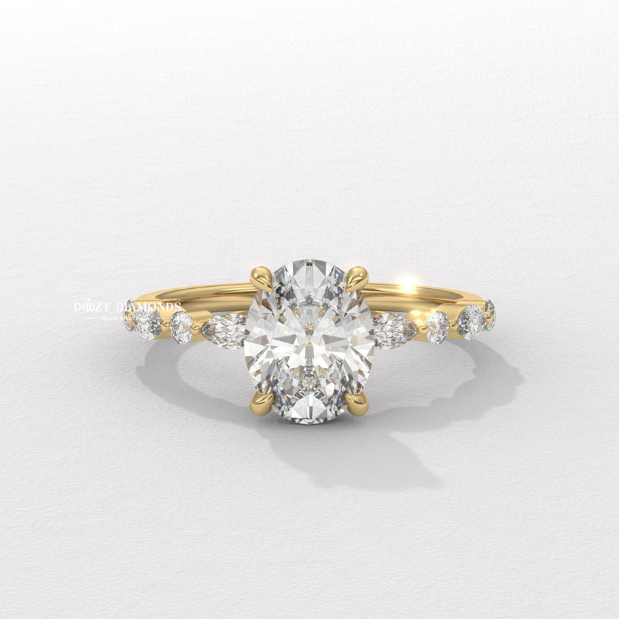 round diamond accent ring