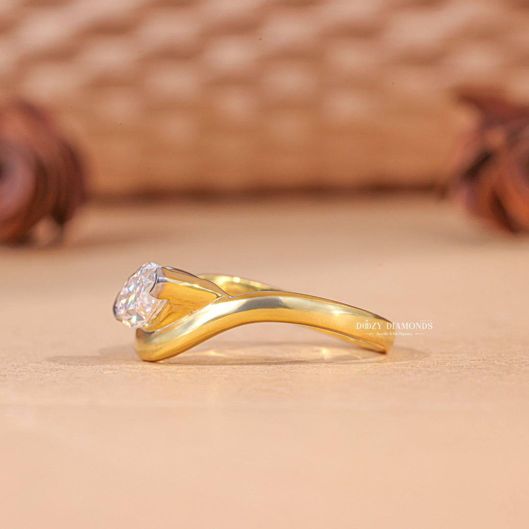1.50CT - 2.50CT Marquise Cut F/VS1 Lab Grown Diamond Wave Engagement Ring - Doozy Diamonds