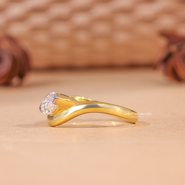 1.50CT - 2.50CT Marquise Cut F/VS1 Lab Grown Diamond Wave Engagement Ring - Doozy Diamonds