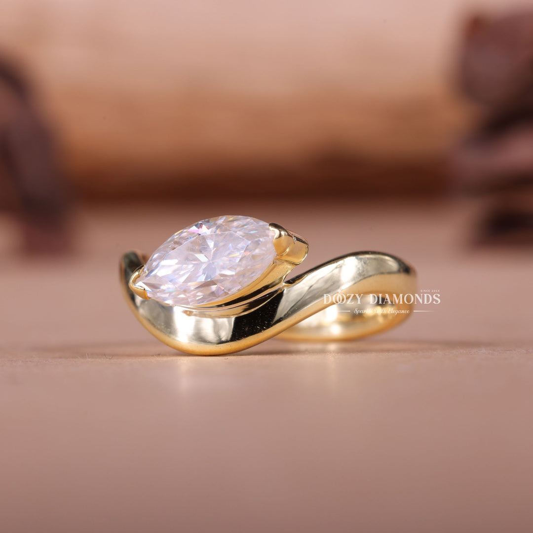 1.50CT - 2.50CT Marquise E/VS1 Lab Created East West Engagement Ring - Doozy Diamonds