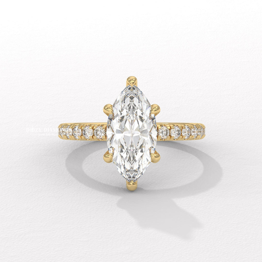 marquise engagement ring, marquise lab grown diamond ring, marquise lab diamond ring, marquise lab created diamond ring, IGI certified diamond ring, IGI certified lab diamond,
