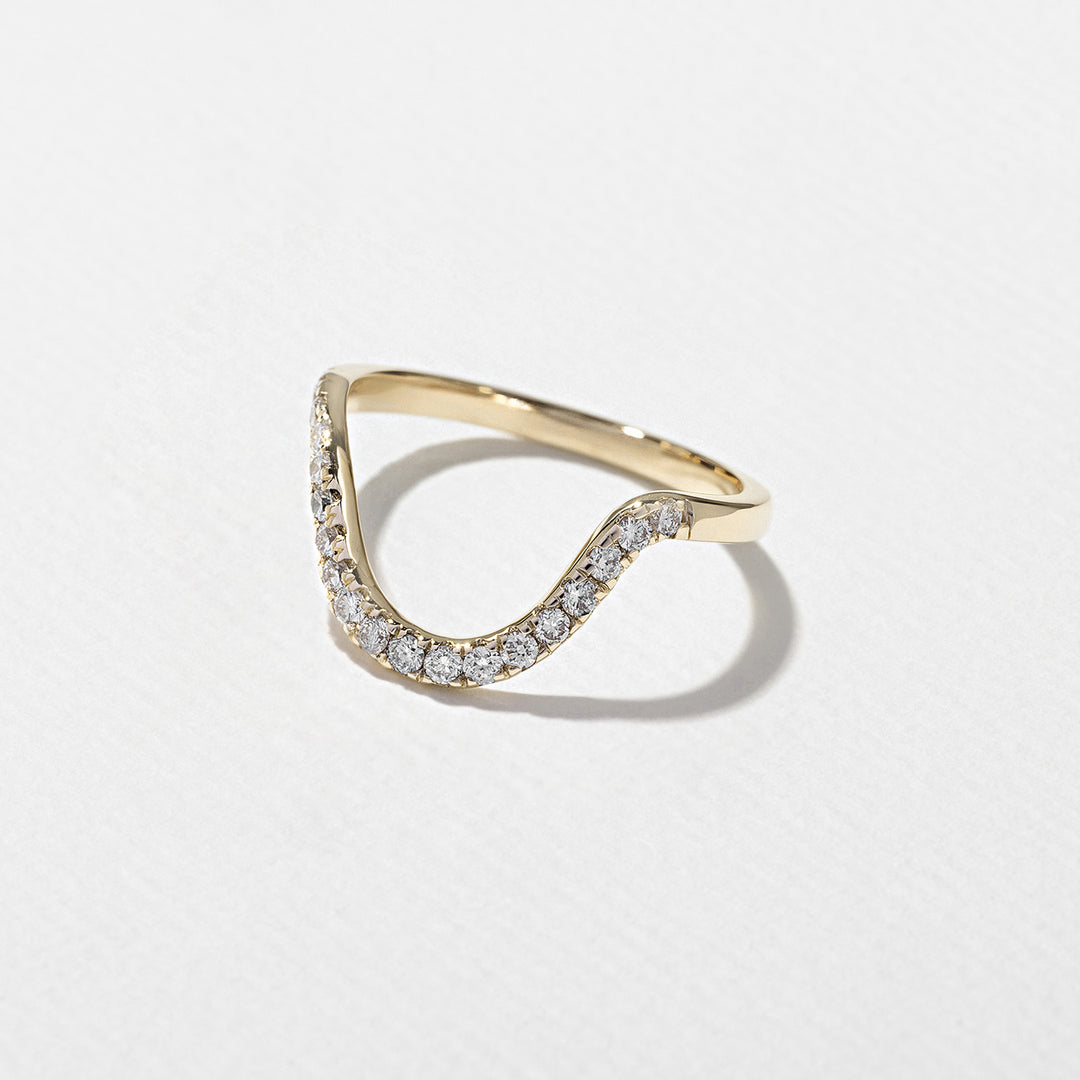 1.25CT Marquise E - VS Lab Grown Curved Wedding Ring With Curved Pave Band - Doozy Diamonds