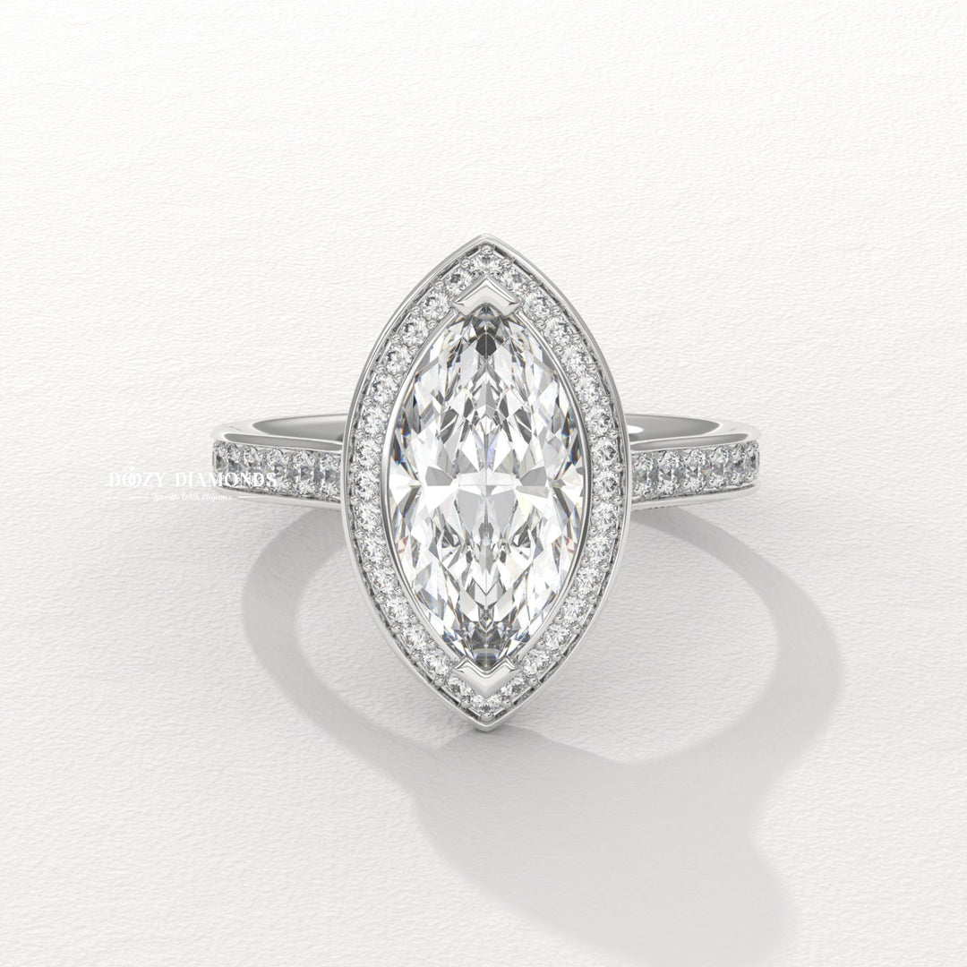 Marquise cut channel setting
Marquise diamond halo setting
Vintage style marquise ring
Modern marquise ring
Unique marquise engagement ring