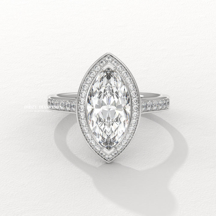 Marquise cut channel setting
Marquise diamond halo setting
Vintage style marquise ring
Modern marquise ring
Unique marquise engagement ring